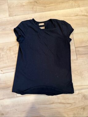 all in motion Black Short Sleeve Tee with Back Cutouts